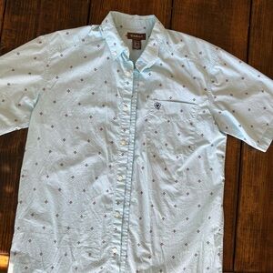 Ariat Men's Light Blue Short Sleeve Shirt